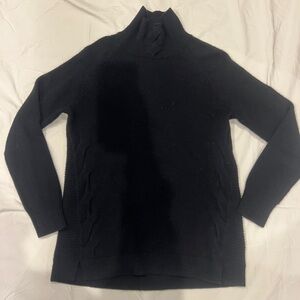 Garnet Hill Elegant Black Cowl Neck Sweater